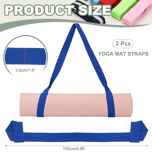 Yoga Mat Straps for Carrying, Adjustable Exercise Mat Sling Holder Multi Purpose Mats Carrier - color: Dark Blue