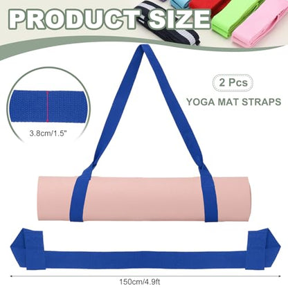 Yoga Mat Straps for Carrying, Adjustable Exercise Mat Sling Holder Multi Purpose Mats Carrier - color: Dark Blue