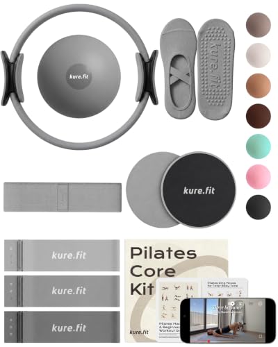 Pilates Kit | Pilates Equipment Set for Home Workouts | Accessories & Guide - color: Gray, style: Core Kit - 10PC