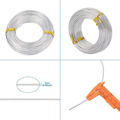 328 Feet 15 Gauge Aluminum Wire Silver Bendable Metal Craft Wire for Beading Jewelry Craft Making - color: Round-Silver, size: 1.5mm