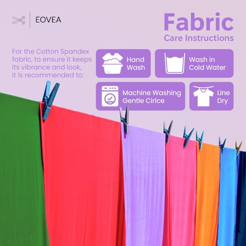 EOVEA - Cotton Spandex Fabric by The Yard - 4 Way Stretch Jersey Knit - Spandex & Cotton T-Shirt Fabric - Lightweight, Breathable - 60" Wide Roll| 10 oz(Lilac, 1 Yard) - color: Lilac, size: 1 Yard