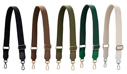 Allzedream Purse Straps Replacement Crossbody Bags Handbag Wide Canvas Leather Adjustable - color: Black