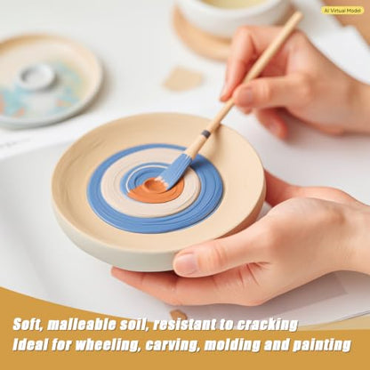 ZEHIQ Air Dry Clay-6.6 lbs Natural White Pottery Clay for Craft Projects | Wheel Throwing, Hand Building, Sculpting Molding, No Baking Required, Self-Hardening, Beginners & Professional Artists - color: 6pcs white