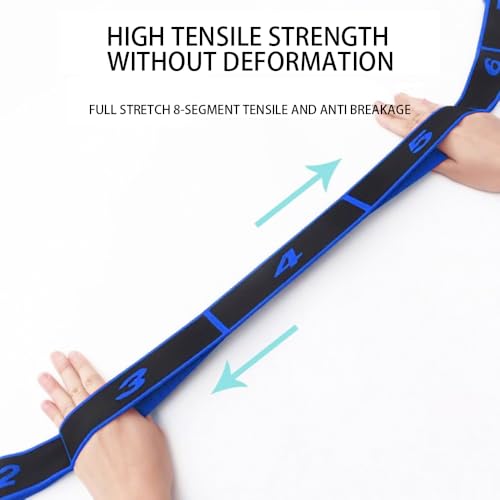 Elastic Stretch Band with 8 Numbered Loops for Yoga Fitness Leg Training - color: blue