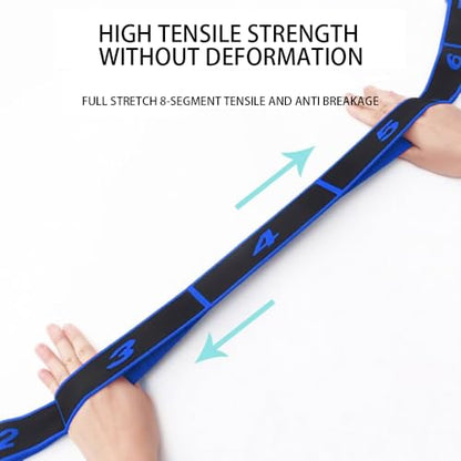Elastic Stretch Band with 8 Numbered Loops for Yoga Fitness Leg Training - color: blue