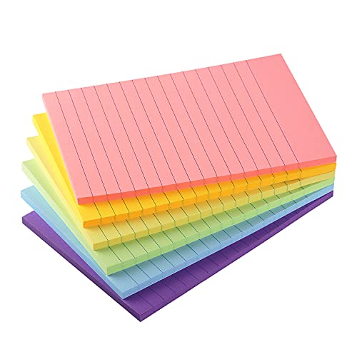 Early Buy Sticky Notes with Lines 4x6 in, 6 Pastel Color, 45 Sheets/Pad | Lined Sticky Notes - color: 6 Pastel Color