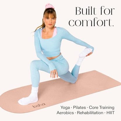 Bala Yoga Mat for Home Gym, Non-Slip Exercise Mat for Home Yoga - color: Sand, style: Mat Plus - 8mm