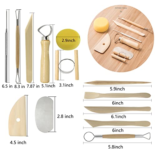 Artzuvs Clay Sculpting Tools 28pcs Polymer Pottery Modeling Tools Set for Ceramic Club Crafts,Carving,Sculpture,Shaping, Hobbyists,Artists,Expert