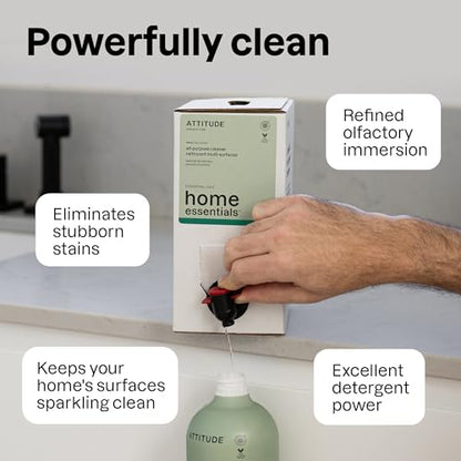 ATTITUDE All-Purpose Cleaner Spray, Natural Origin Ingredients, EWG Verified, Ammonia-Free, Removes Fingerprints, Dust and Dirt, Streak-Less, Lavender & Rosemary, 26 Fl Oz - size: 26 Fl Oz (Pack of 1)