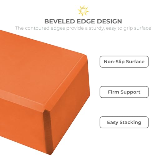 Bulk 4in Foam Yoga Blocks, 6 Pack - color: Orange