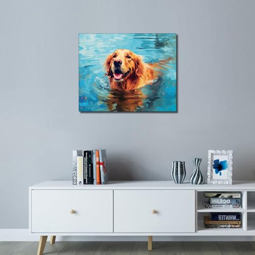 TUMOVO Paint by Number for Adults on Canvas Puppy and Dog DIY Kit Animal | 16x20 Inch Canvas Kit with Acrylic Paints and 3 Brushes, Stress-relief Painting Kit for A Calming Hobby.