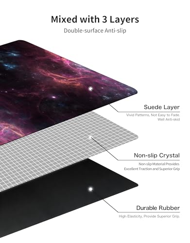 nuveti Printed Travel Yoga Mat 1/16 Inch Thick Non Slip Fitness Workout Mat | with Carrying Bag, Foldable Lightweight Suede & Natural Rubber Yoga Mat for Yoga Pilates and Fitness 72" L x 24" W x 1.5mm - color: XingLuoQiBu