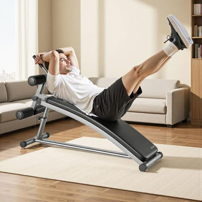 VEVOR Sit Up Bench, Curved Decline Ab Bench with Reverse Crunch Handle, with 6 Adjustable Height Setting, Heavy Duty Steel, 600 Lbs Capacity for Home Gym Workouts, Strength Training, Full Body Muscles - size: Ab Bench/600lbs