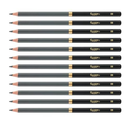 Cezanne Graphite Drawing Pencils Set - 8B, Set of 12 Break-Resistant Graphite Lead, Easy-to-Sharpen Sketch Pencils, Master Artist Quality Graphite Pencils for Technical and Artistic Drawing - color: 8B, size: Set of 12