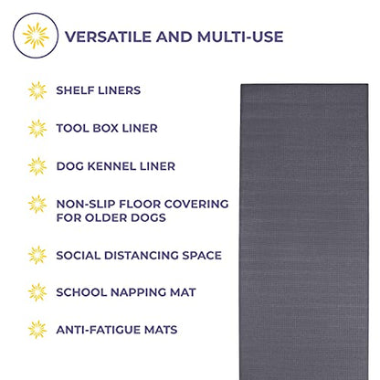Voyage 5mm Thick Yoga Mat Roll, 50ft x 24in - color: Cool Gray