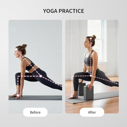 PROIRON Yoga Blocks, 2 Pack Supportive High Density Premium Eva Foam, Soft Non-Slip Surface with Curved Edges Stretch Blocks For Yoga, Pilates, Stretching - color: Meteorite Gray