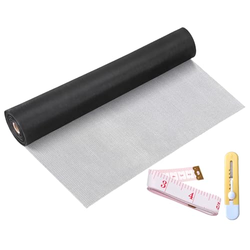 Window Screen Replacement Kit 32 Inch X 66 Feet Durable High Hardness Nanofibers Roll Screen Mesh Window Screen Repair Kit Black for Any Door and Window - size: 32 Inch×66 Feet
