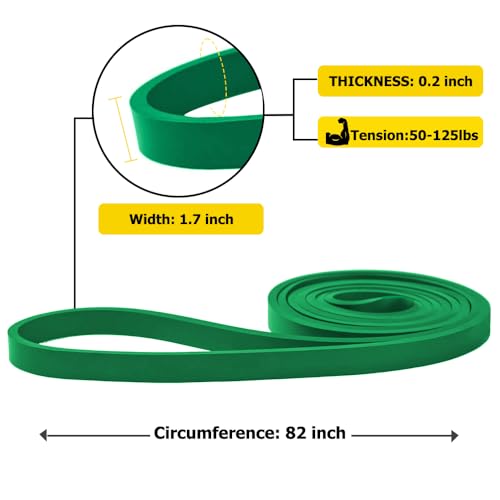 ROSAPOAR Resistance Band Pull up Band Fitness Exercise Bands Natural Latex for Workout Body Stretch Powerlifting Band Fitness Sport Training at Home/The Gym - color: green