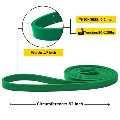 ROSAPOAR Resistance Band Pull up Band Fitness Exercise Bands Natural Latex for Workout Body Stretch Powerlifting Band Fitness Sport Training at Home/The Gym - color: green