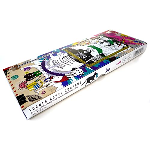 Turner Acryl Gouache Yusuke Nakamura 40th Anniversary Set of 12, 11ml Tubes (limited edition) - color: 12 colors, silver, size: 95×240×20mm