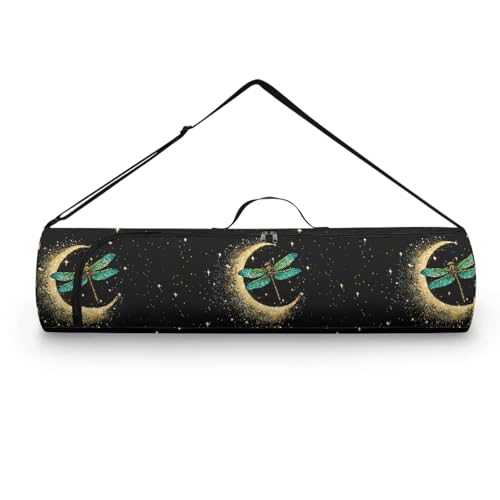 Yoga Mat Bag Portable Yoga Mat Holder with Adjustable Strap Lighweight Gym Tote Bag with Handle - color: Butterfly Moon