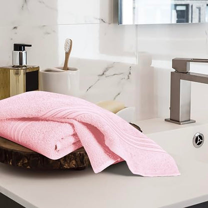 BOUTIQUO Ultra Soft Cotton 6 -Piece Hand Towel Set 16x24 Inch, Ideal for use in Bathroom, Kitchen, Gym, Spa & General Cleaning, Compact & Lightweight Multi Purpose Hand Towels - Pink - color: Pink, size: Hand Towel - Set of 6