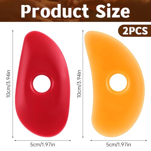 2 Pcs Soft Rubber Pottery Ribs, Silicone Pottery Clay Sculpt Tools for Smooth Finishing Sculpting Shapes Sculpting Mud Trimming Throwing