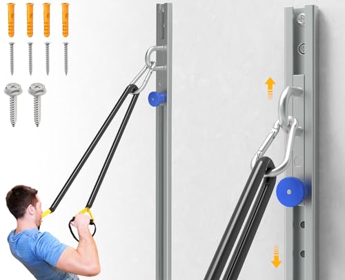Wall-Mounted Anchor Fitness System - Adjustable, Multi-Functional, Space Saving Home Gym Solution for Strength Training,Adjustable Workout Wall Anchor System - color: 1 Pack-Blue