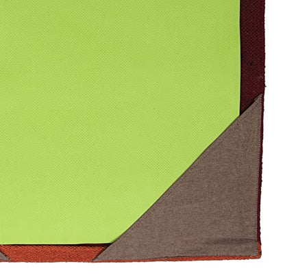 KD Willmax Yoga Mat Towel Non Slip Cotton Rug Blanket Cover with Pockets - color: PURPLE-ORANGE