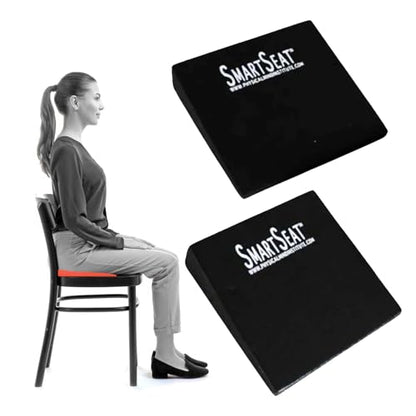 SmartSeat Wedges for Back, Knee & Sit Bone Support Posture Correction Pain Relief and Comfort Ideal for Office Chairs, Home Seating, Yoga, Meditation and Pilates Practice, Small Foam Wedges Pack of 2