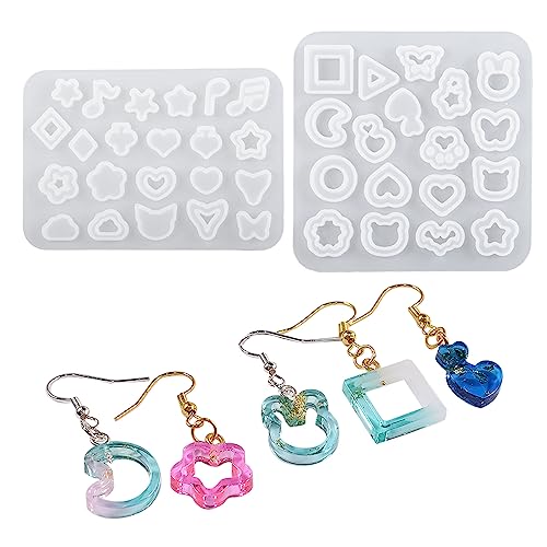 Attuslla Resin Shaker Silicone Molds Earrings Resin Molds Silicone with Glitter for DIY Jewelry Pendant Necklace Ornament - color: Style 10