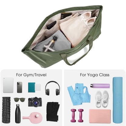 sportsnew Large Yoga Mat Bag Trolley Sleeve Gym Carrier Shoe Bag Wet Pocket - color: Army Green