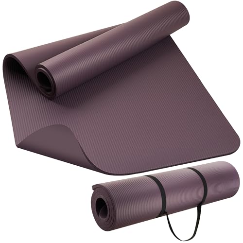 KEEP Extra Thick NBR Yoga Mat - color: Purple, size: 72”x32”x15mm