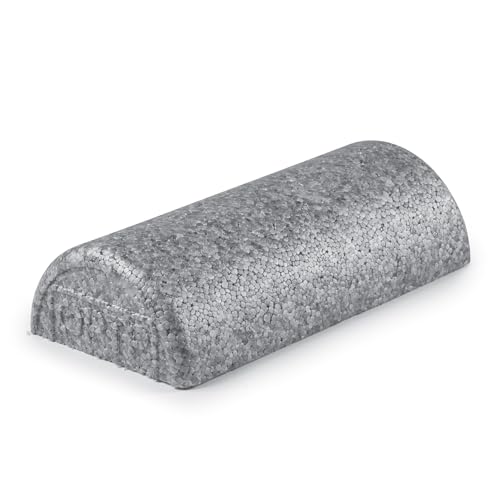 OPTP Silver AXIS Moderately Firm Foam Roller – Half-Round, Silver, 12" x 3" | Moderate density for sports medicine, physical therapy, Pilates, yoga - myofascial release on trigger points - size: 12" x 3" Half-Round