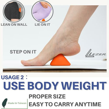 LEZER Trigger Massage Point, Manual Massage Ball, Hip Hook, Muscle Knot Release Tool, Deep Tissue Relief, Hip Flexor Iliacus Back Psoas Hand Foot Myofascial, Physical Therapy, 2.9 inｘ2.1 in（Orange） - style: 01 - Trigger Orange