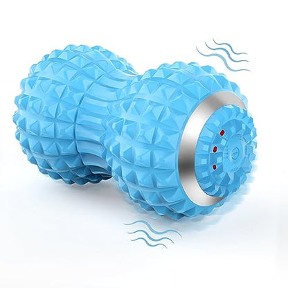 Uppye Vibrating Massage Ball for Pain Relif, Mobility Ball for Physical Therapy and Workout Recovery, Deep Tissue Myofascial Release Tools - Back, Shoulder & Foot Muscle Massager (Blue) - color: Blue