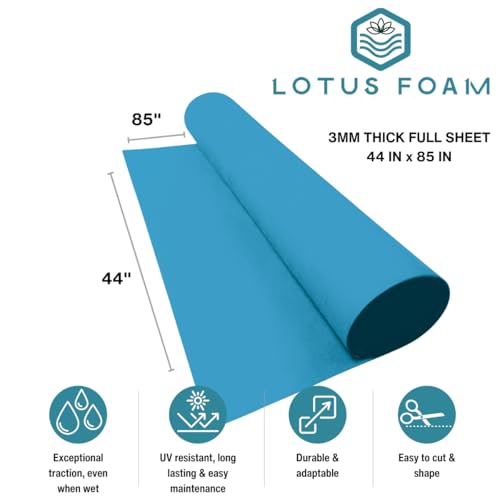 LotusFoam EVA Foam Sheet 3mm – 44"x 85" Craft Foam for Cosplay, Costumes & DIY, High Density 130 kg/m3, Heat Shapeable, Paintable, 35 Colors (Bright Blue) - Bright Blue - color: Bright Blue