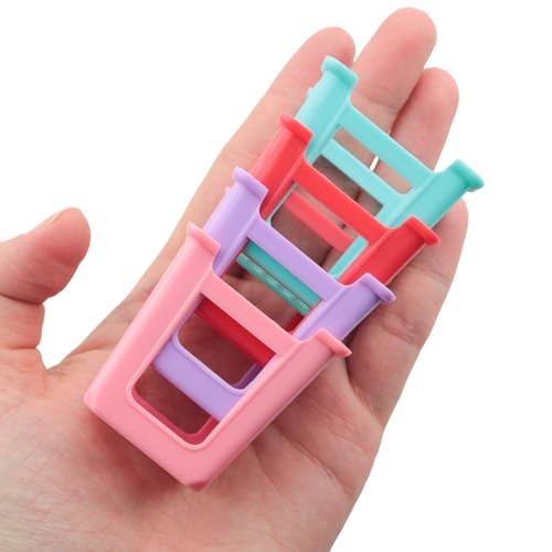 16PCS Mini Canvas Stand Fluid Acrylic Paint Pouring Support Base Chair Shaped Design Solid Colour Plastic Fluid Painting Tool Blue Purple Pink Red