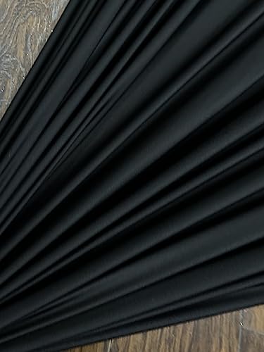 Premium Nylon Lulu Yoga Spandex Fabric - Ultra-Soft & Stretchy 4-Way Stretch Fabric by The Yard - Perfect for Activewear and Swimsuit Fabric, and More -1 Yard - 58 Inch Width (Black) - color: Black