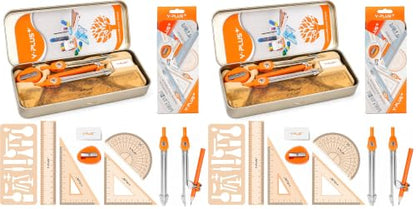 YPLUS Geometry Set, Protractor and Compass Set for Students, 11Pcs (Pack of 2) - size: 1 Count (Pack of 22)