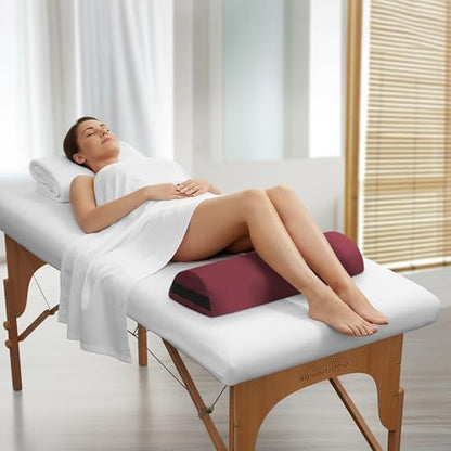Saloniture Jumbo Half Round Massage Table Bolster Under-Knee Pillow Pad - 26 x 9 x 4.5 Inch - Burgundy - color: Burgundy