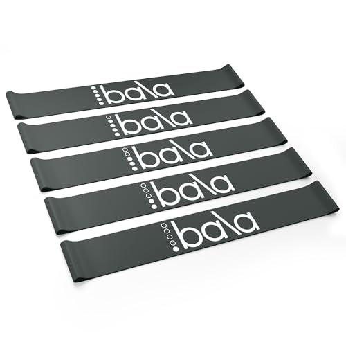 Bala Bands Resistance Bands, Elastic Booty Bands for Home Workouts, 5 Pack - color: Charcoal