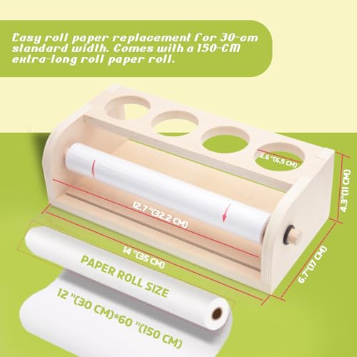 Tabletop Paper Roll Dispenser Art Easel with Paper Roll(Purple) - color: Purple