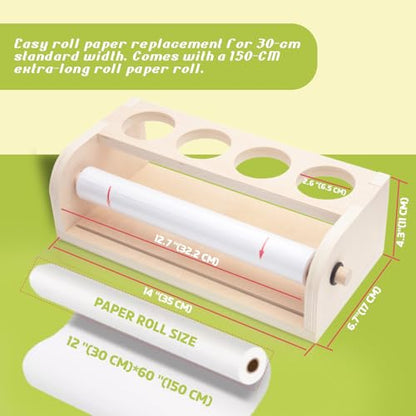 Tabletop Paper Roll Dispenser Art Easel with Paper Roll(Purple) - color: Purple