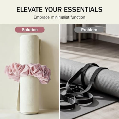 Slim Panda Yoga Mat Scrunchie,Holds Your Mat in Style,Stretchable Velvet Fabric Fit All Standard Yoga Mats (mat not included) - color: Black&pink