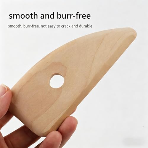 5Pcs Pottery Clay Tools Set, Wooden Ribs Scrapers for Ceramic Sculpting and Shaping