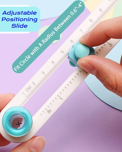 Oythiem Circle Cutter Tool for Paper Crafts - Rotary Cutter Round Cutting Knife for Scrapbooking, Card Making, Art And Diy Crafts, Fits Circles with A Radius Between 0.6"-4" - size: 1 Cutter tool & 0 Cutter head (0.6"-4")