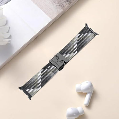 Nylon Braided band Compatible with Samsung Galaxy Watch 8 40mm 44mm, Elastic Band for Galaxy Watch 8 Classic 46mm - color: Black Chocolate