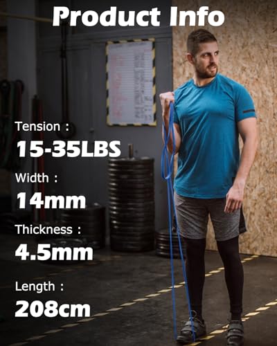 Zacro Resistance Bands Set with Door Anchor, Heavy Duty Pull Up Exercise Bands for Working Out, Muscle Power Strength Training, Physical Therapy, Home Fitness Gym Equipment for Men & Women - color: Dark Blue (15-35LBS)