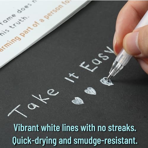 Mr. Pen- White Gel Pens, 8 Pack, 0.8mm | Fine Point White Gel Pens for Black Paper, Bullet Journaling, Card Making, Highlighting, Drawing, Sketching, Scrapbooking - style: White Pens